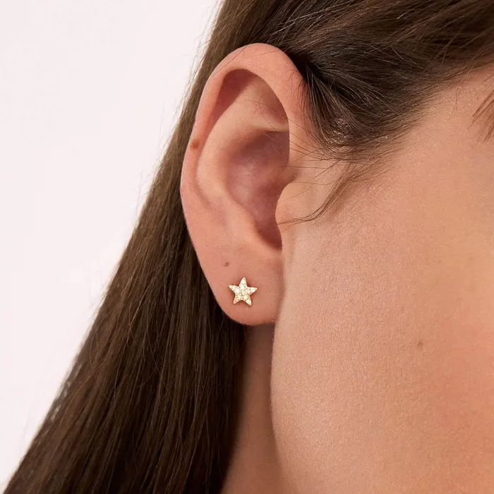 DiamondAccent Star StudEarrings Gelin Diamond Earrings