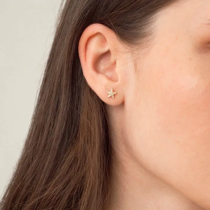 DiamondAccent Star StudEarrings Gelin Diamond Earrings