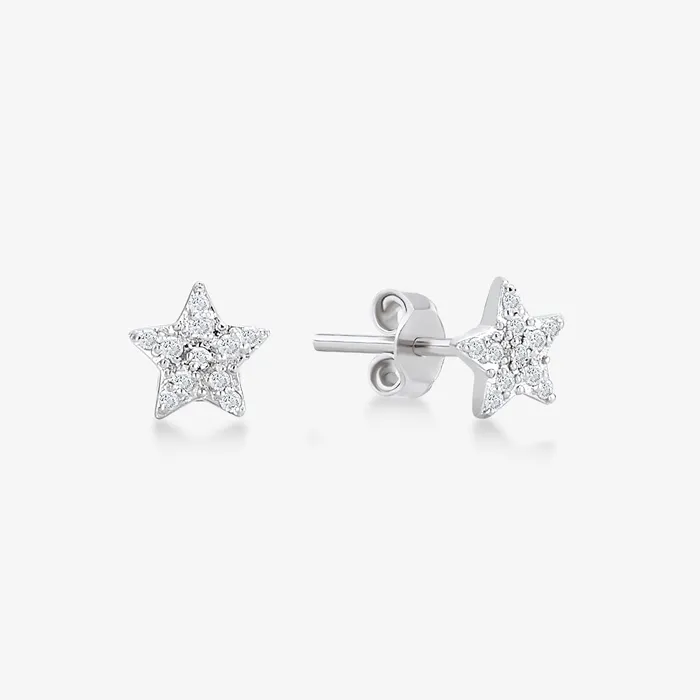 DiamondAccent Star StudEarrings Gelin Diamond Earrings