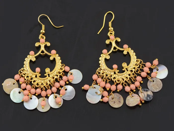 Earrings Alilang Boho Tribal Gold Turquoise Blue Seashell Chandelier Goddess Earrings Earrings Alilang Boho Tribal Gold Turquoise Blue Seashell Chandelier Goddess Earrings