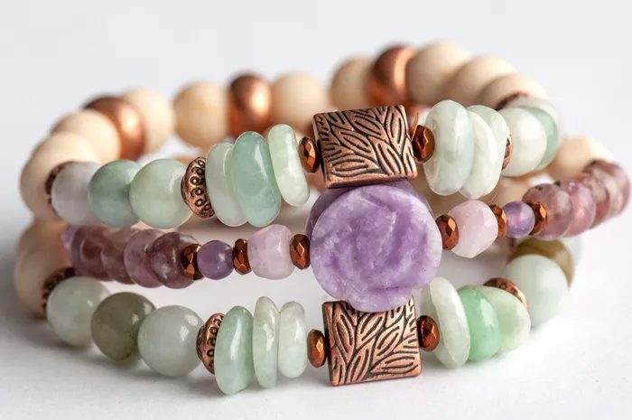 Fierce Lynx Designs Voyage en Provence Lepidolite and Jade Bracelet Set Bracelets Fierce Lynx Designs Voyage en Provence Lepidolite and Jade Bracelet Set Bracelets