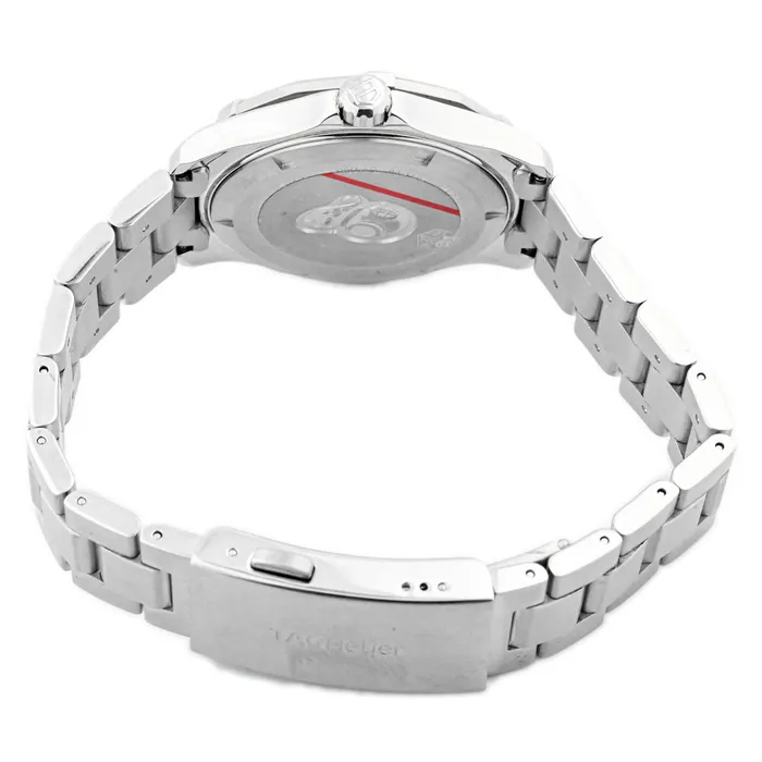 Happy Jewelers Bracelets Tag Heuer Mens Aquaracer Stainless Steel 39mm Blue Stick Dial Watch Reference WAP1112BA0831