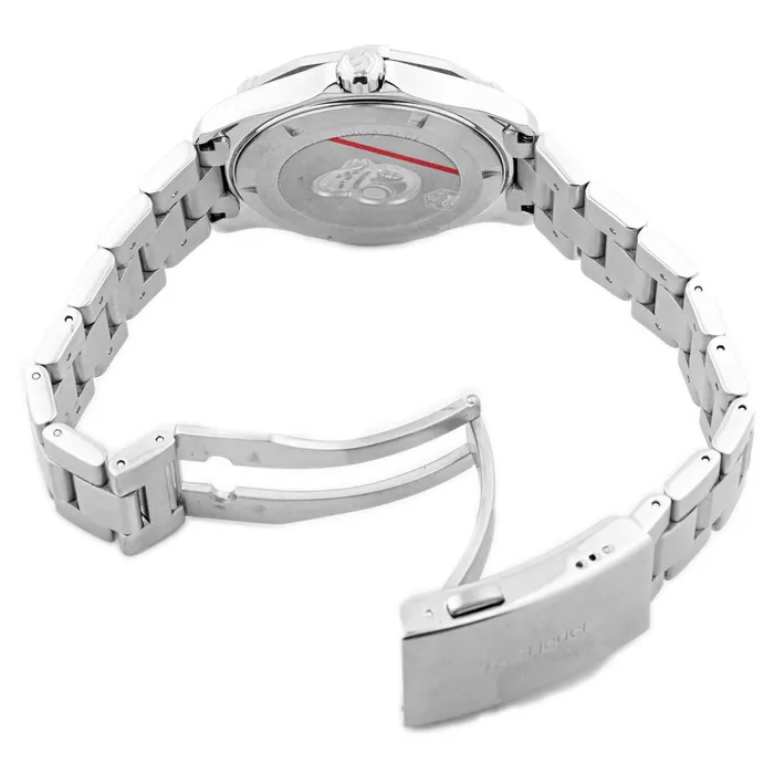 Happy Jewelers Bracelets Tag Heuer Mens Aquaracer Stainless Steel 39mm Blue Stick Dial Watch Reference WAP1112BA0831