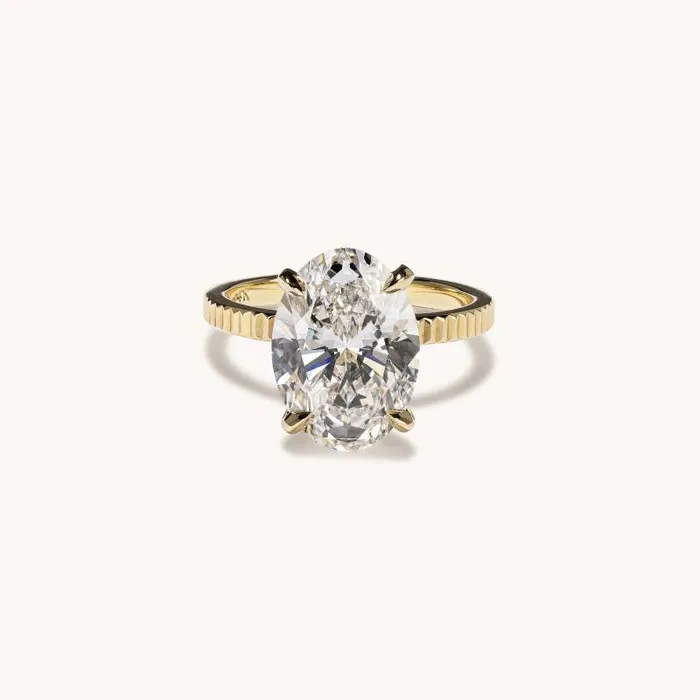 Happy Jewelers Rings 523 Oval Lab Diamond Solitaire Engagement Ring