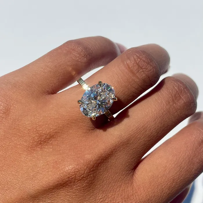 Happy Jewelers Rings 523 Oval Lab Diamond Solitaire Engagement Ring