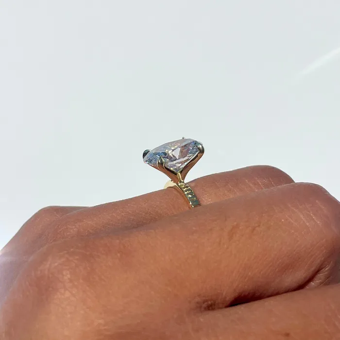 Happy Jewelers Rings 523 Oval Lab Diamond Solitaire Engagement Ring