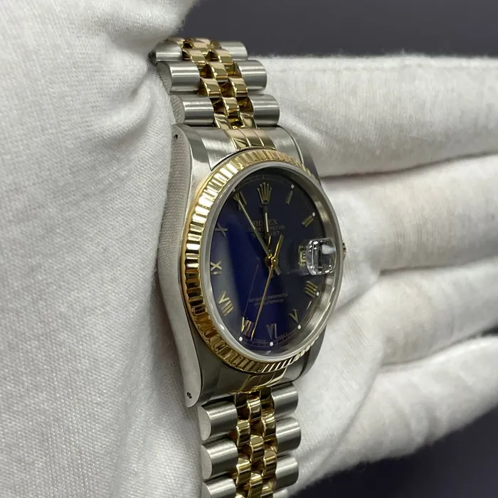 Happy Jewelers Rolex Datejust 36mm Blue Dial Watch Ref 16233 Watches Happy Jewelers Rolex Datejust 36mm Blue Dial Watch Ref 16233 Watches