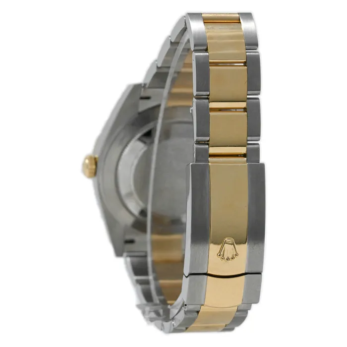 Happy Jewelers Rolex Mens Datejust 41 18K Yellow Gold Steel 41mm Champagne Stick Dial Watch Reference 126333 Earrings
