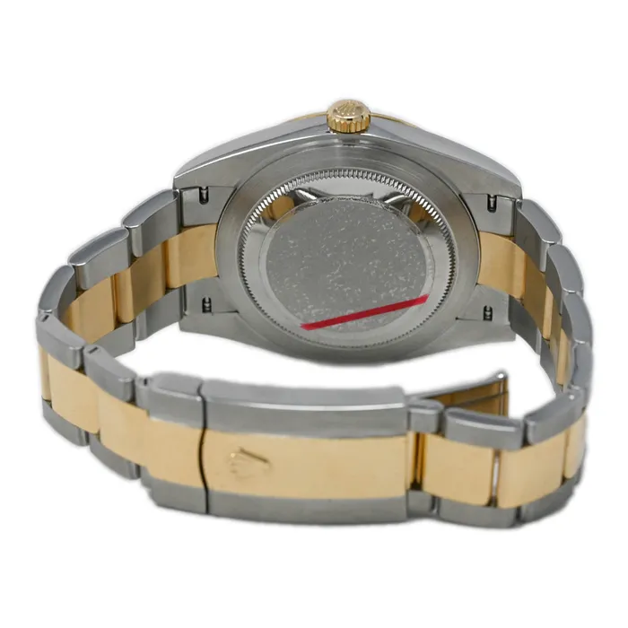 Happy Jewelers Rolex Mens Datejust 41 18K Yellow Gold Steel 41mm Champagne Stick Dial Watch Reference 126333 Earrings