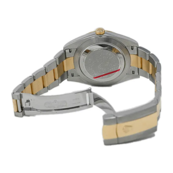 Happy Jewelers Rolex Mens Datejust 41 18K Yellow Gold Steel 41mm Champagne Stick Dial Watch Reference 126333 Earrings