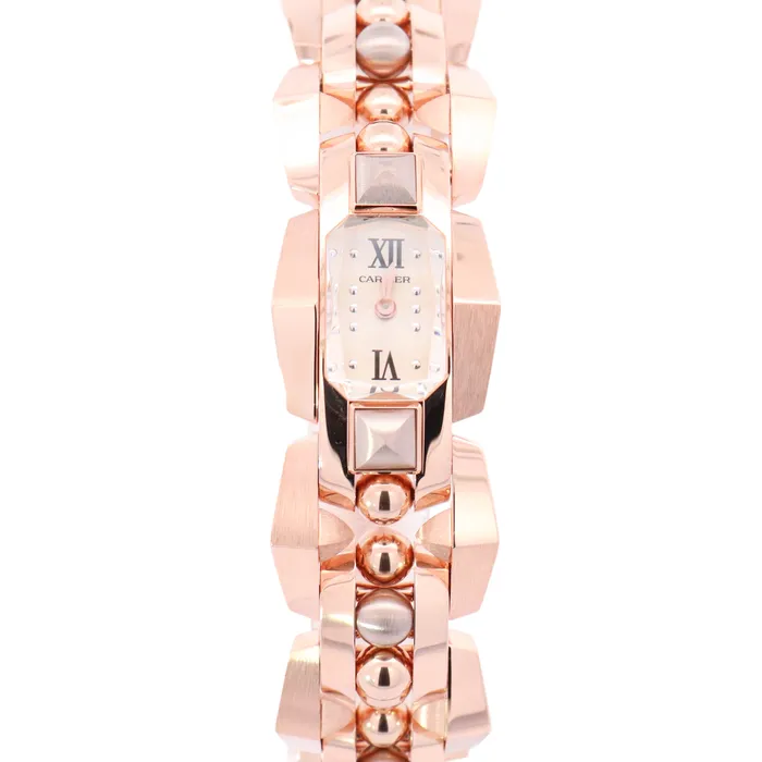 Happy Jewelers Watches Cartier Clash Unlimited Rose Purple Gold 184 mm x 328 mm White Roman Dial Watch Reference WGMB0003