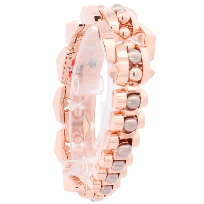 Happy Jewelers Watches Cartier Clash Unlimited Rose Purple Gold 184 mm x 328 mm White Roman Dial Watch Reference WGMB0003