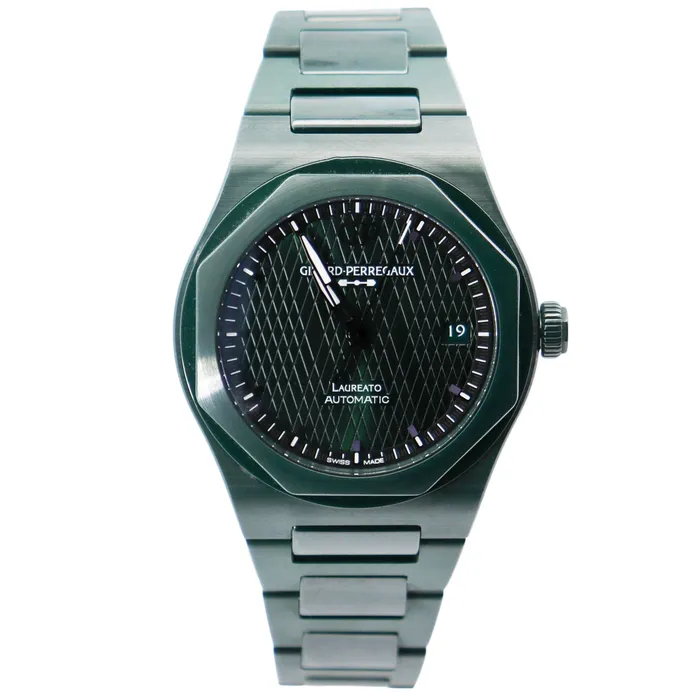Happy Jewelers Watches Girard Perregaux Laureato 38mm Green Dial Watch Ref 810053230801CX
