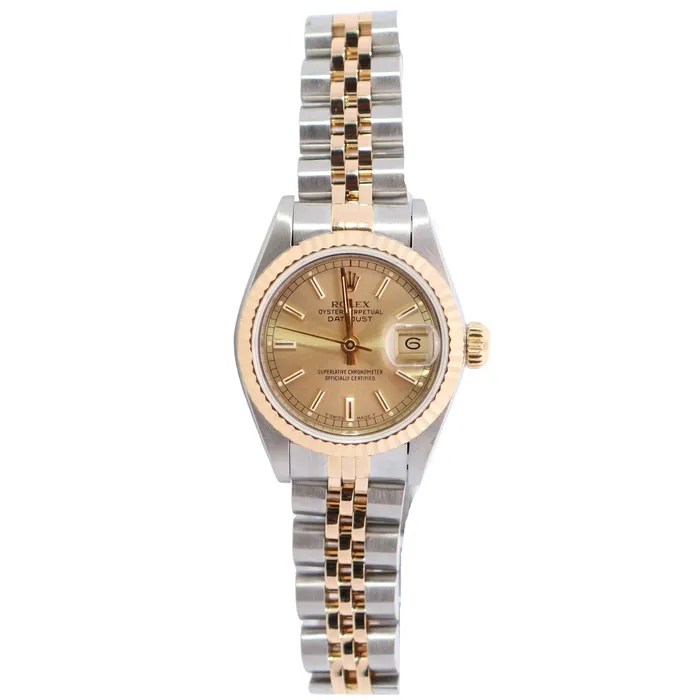 Happy Jewelers Watches Rolex Datejust 26mm Champagne Dial Watch Ref 69173
