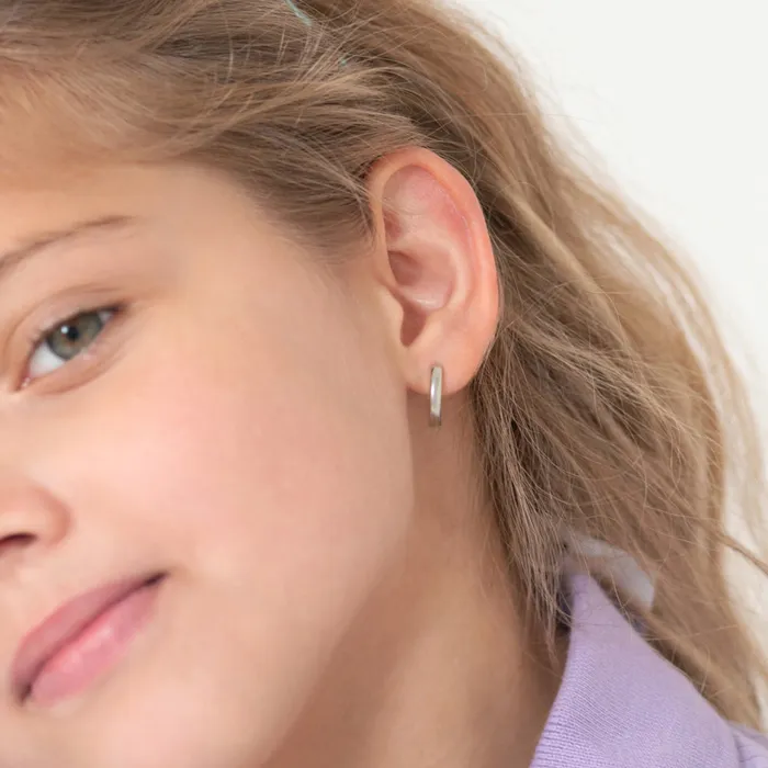 Kids Hoop Earrings Earrings Classic 2mm Polished 711mm Baby Toddler Kids Earrings HoopHuggie Sterling Silver