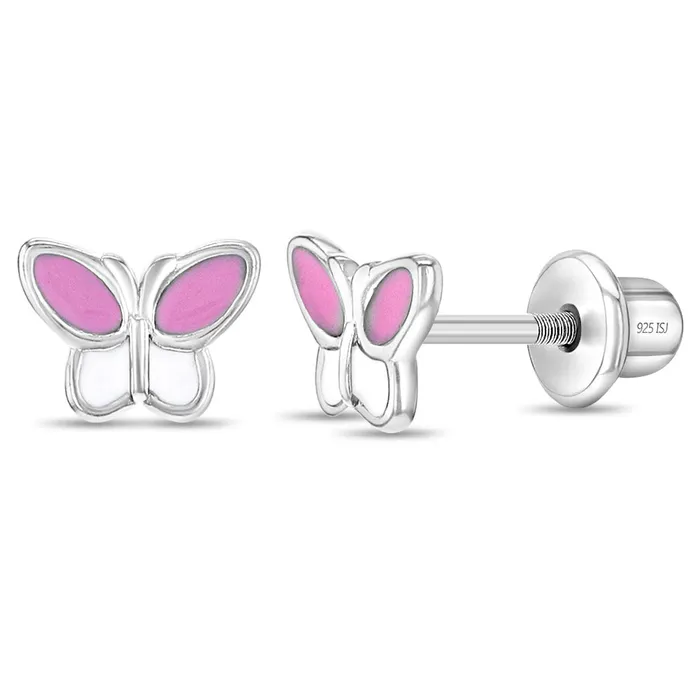 Kids Screw Back Earrings Earrings Simply Butterflies Pink Baby Toddler Kids Earrings Screw Back Enamel Sterling Silver Kids Screw Back Earrings Earrings Simply Butterflies Pink Baby Toddler Kids Earrings Screw Back Enamel Sterling Silver