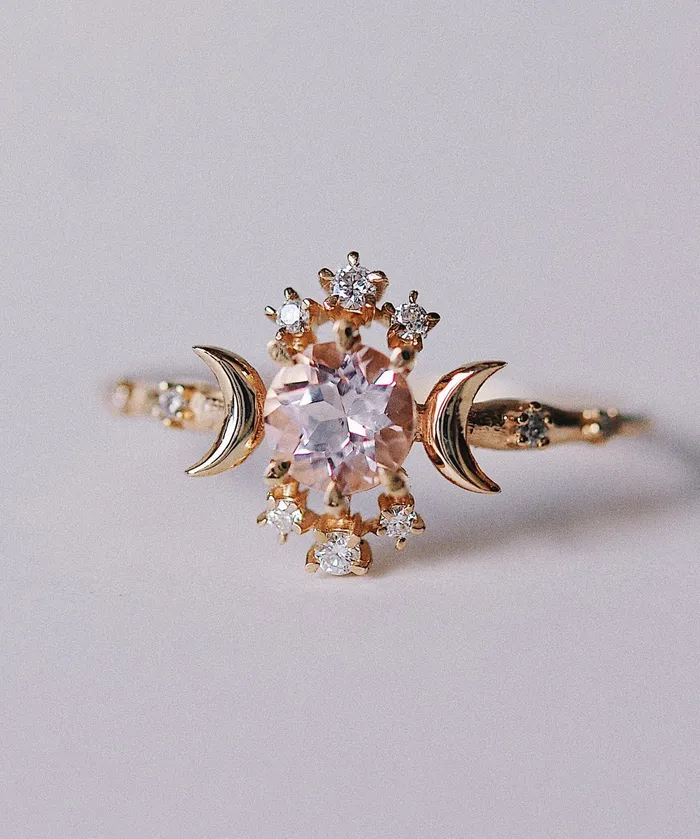 Morganite Wandering Star Ring Sofia Zakia Rings