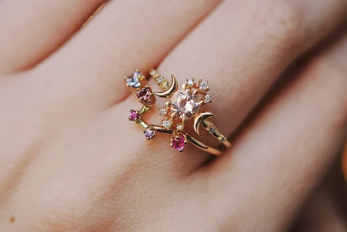 Morganite Wandering Star Ring Sofia Zakia Rings
