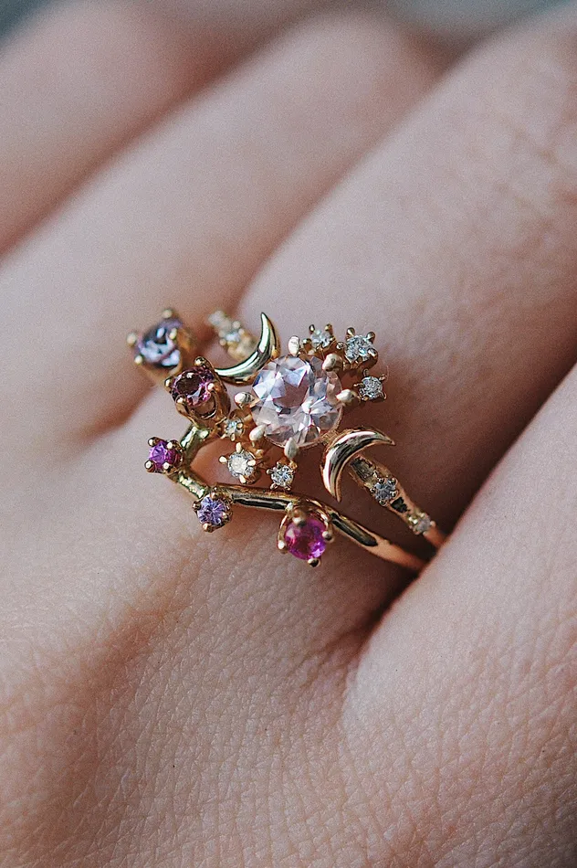 Morganite Wandering Star Ring Sofia Zakia Rings