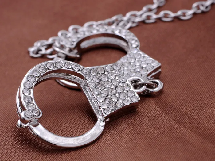 Necklaces Alilang Sexy Poe Cop Handcuff Pendant Necklace Necklaces Alilang Sexy Poe Cop Handcuff Pendant Necklace