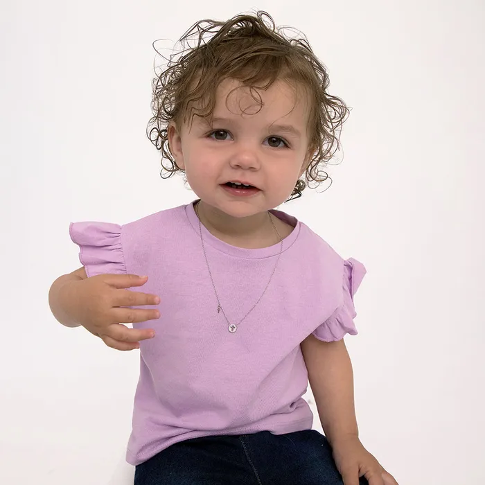 Necklaces Kids Necklaces Pendants Tiny Cross Lock Key 9mm Toddler Kids Girls PendantNecklace Religious Sterling Silver