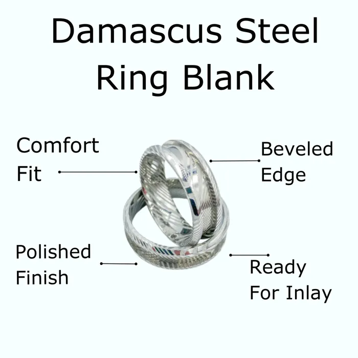 Patrick Adair Supplies Damascus Steel Ring Blank Rings