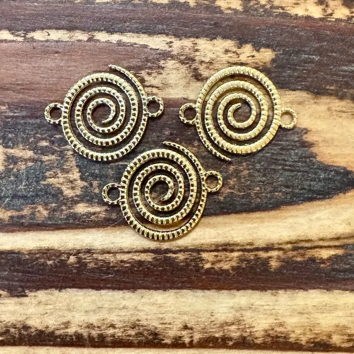 PreStyled Sets Premium Pewter BCB0567 Antique Gold Spiral Connectors 17x21 Pkg 3 PreStyled Sets Premium Pewter BCB0567 Antique Gold Spiral Connectors 17x21 Pkg 3