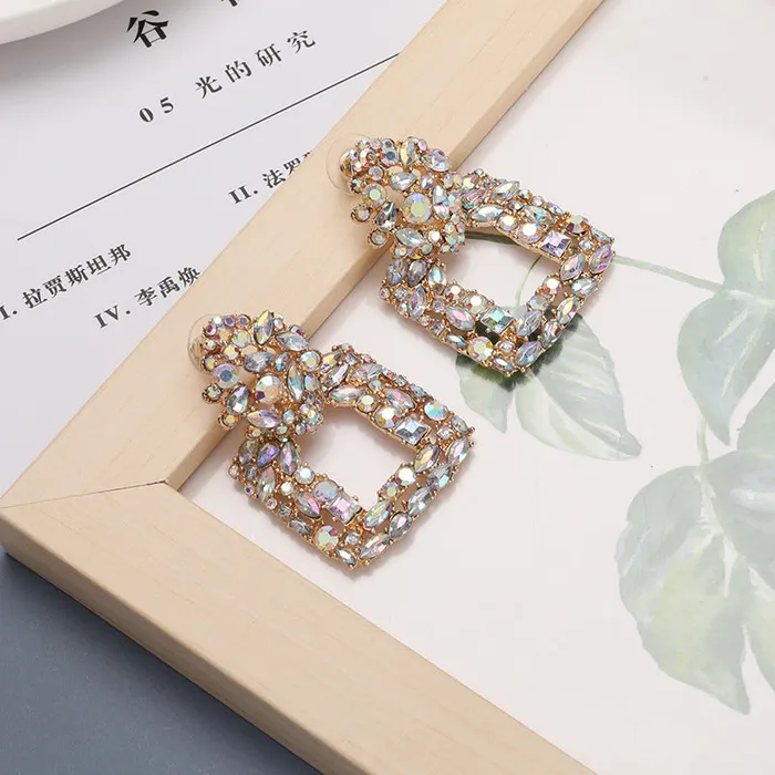 Refined by AnnaKaci Earrings Beautiful Rectangle Dangle Geometric Shaped Crystals Earrings Refined by AnnaKaci Earrings Beautiful Rectangle Dangle Geometric Shaped Crystals Earrings