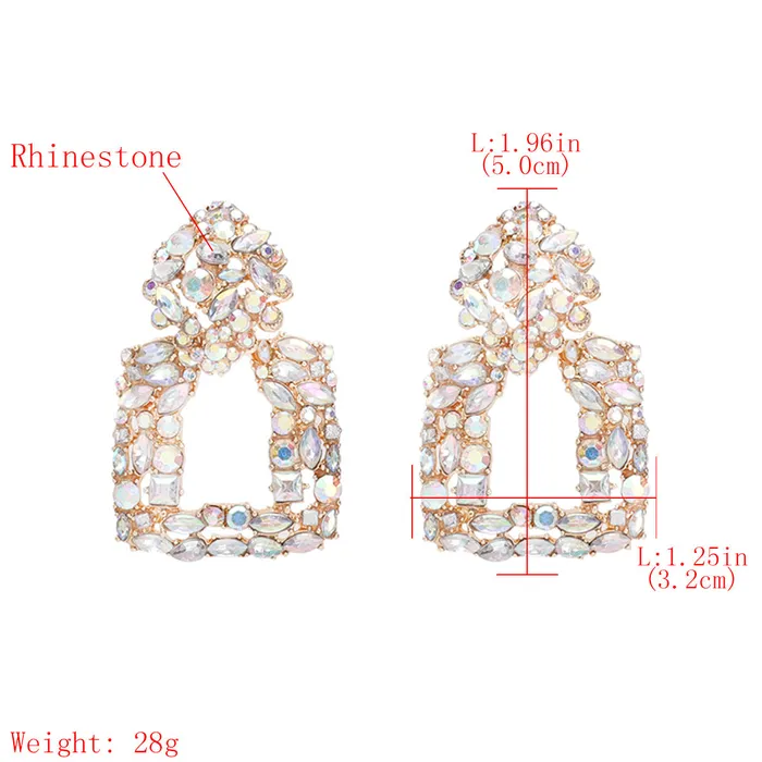 Refined by AnnaKaci Earrings Beautiful Rectangle Dangle Geometric Shaped Crystals Earrings Refined by AnnaKaci Earrings Beautiful Rectangle Dangle Geometric Shaped Crystals Earrings