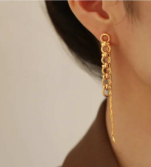Refined by AnnaKaci Earrings Chain Tassels Dangle Earrings
