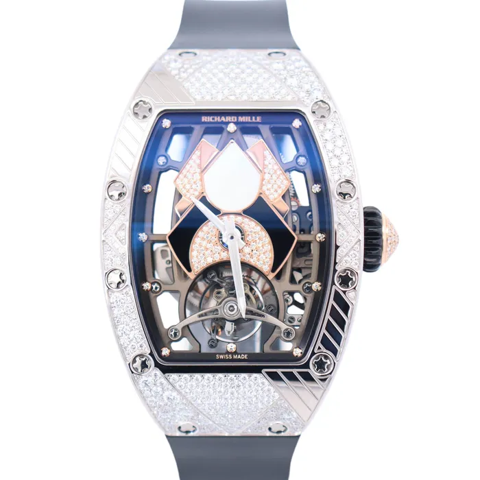 Richard Mille RM7101 Factory Set White Gold Skeleton Dial Watch Ref RM7101 Happy Jewelers Watches