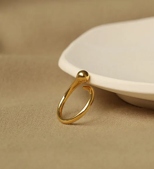 Rings Ball Twist Gold Open Ring Refined by AnnaKaci