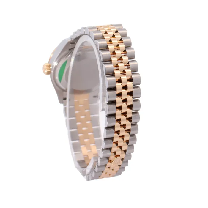 Rolex Datejust Yellow Gold and Stainless Steel 31mm SIlver Diamond Dial Watch Reference 278273 Happy Jewelers Earrings