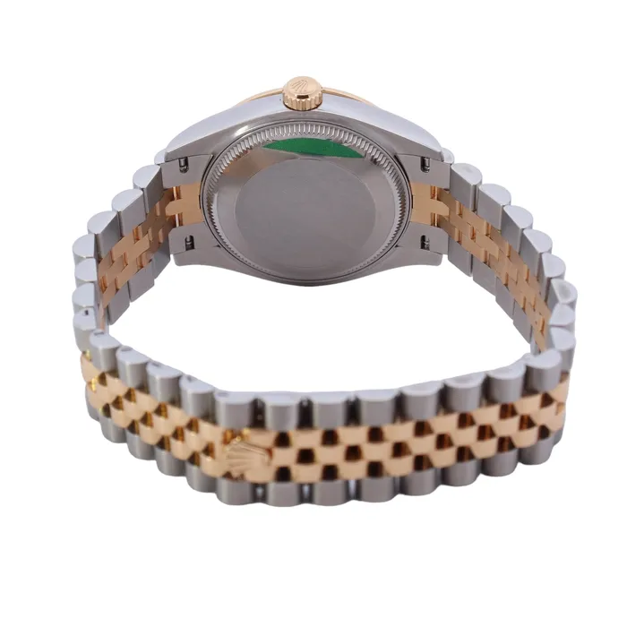 Rolex Datejust Yellow Gold and Stainless Steel 31mm SIlver Diamond Dial Watch Reference 278273 Happy Jewelers Earrings
