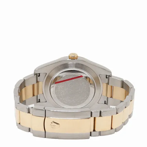 Rolex Mens Datejust Yellow Gold Stainless Steel 41mm Champagne Stick Dial Watch Reference 116333 Happy Jewelers Bracelets