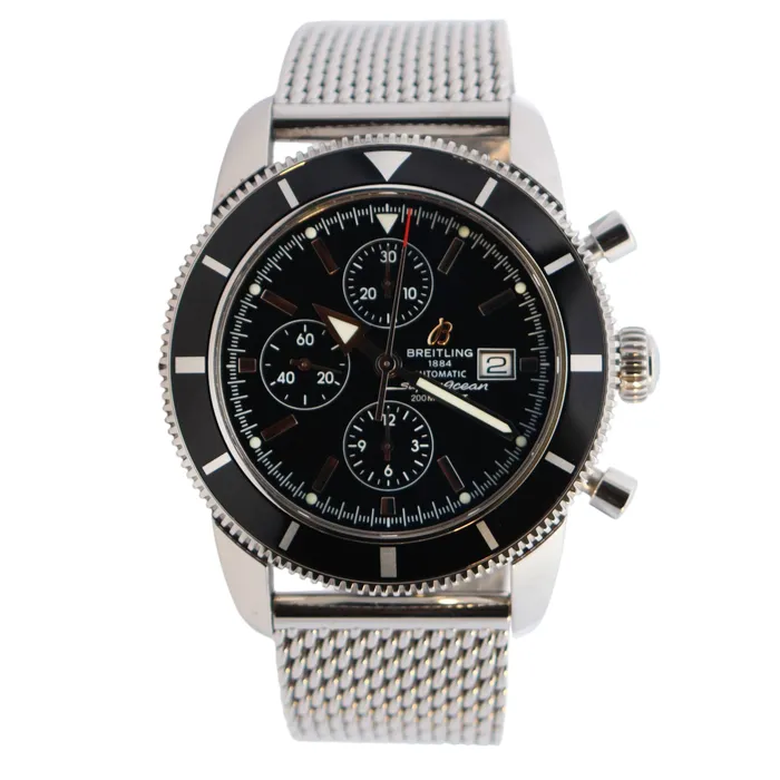 Watches Breitling Superocean 46mm Black Dial Watch Ref A13320 Happy Jewelers