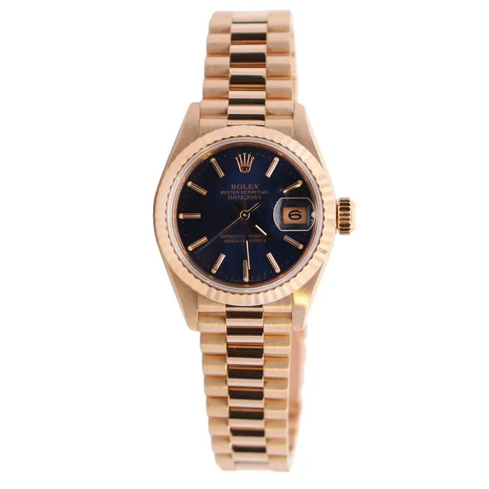 Watches Happy Jewelers Rolex Datejust 26mm Blue Dial Watch Ref 69178