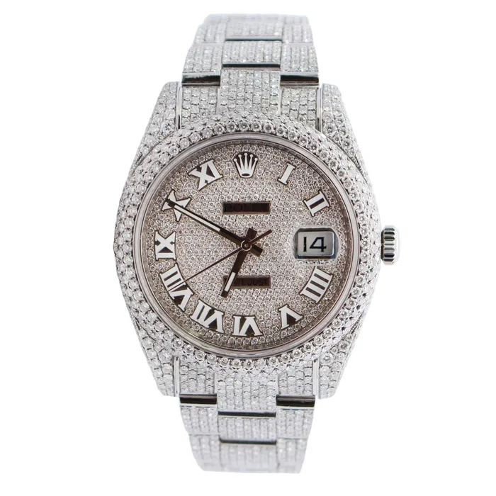 Watches Happy Jewelers Rolex Datejust 41mm Pave Dial Watch Ref 126300