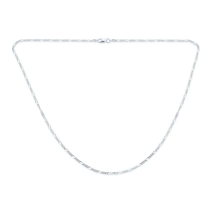 060 Gauge Sterling Silver Figaro Chain Necklace for Men NickelFree Made in Italy BlingJewelry Wholesale Necklaces