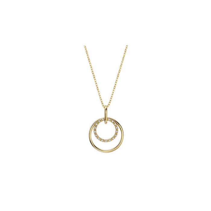 10kt Gold Double Mini Circles Necklace Classic Creations Necklaces