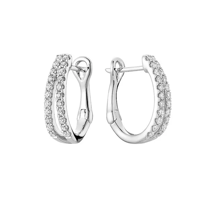 14kt Gold Split U Shape Diamond Earrings Classic Creations Earrings