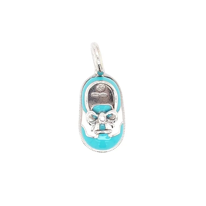 Aaron Basha PreStyled Sets Aaron Basha 18K White Gold Baby Shoe Pendant