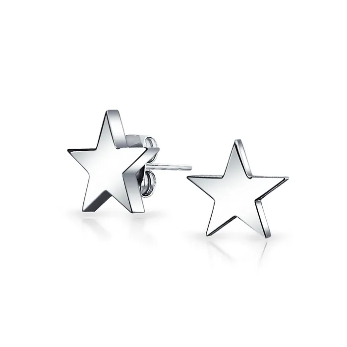 Alphabet AZ Initial Monogram Patriotic Celestial Rock Star Stud Earrings 10MM BlingJewelry Wholesale Earrings
