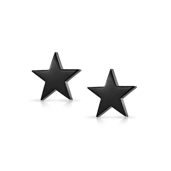 Alphabet AZ Initial Monogram Patriotic Celestial Rock Star Stud Earrings 10MM BlingJewelry Wholesale Earrings