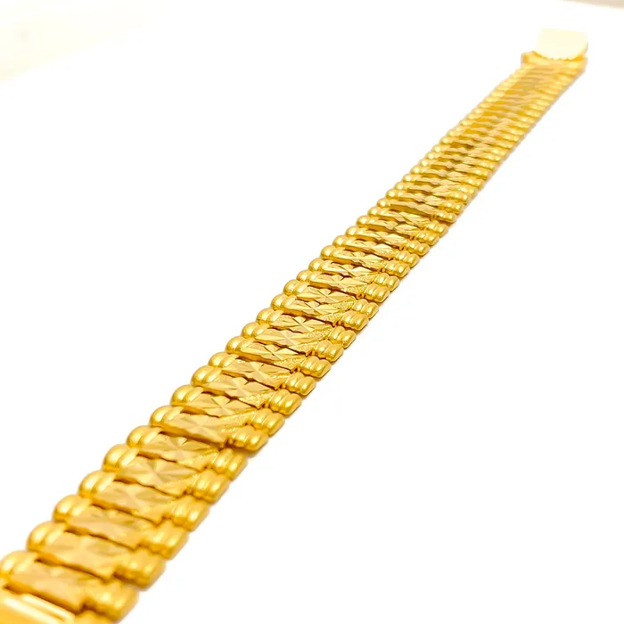 Andaaz Jewelers Bracelets Stately Ethereal 22K Gold Mens Bracelet
