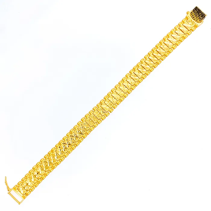 Andaaz Jewelers Bracelets Stately Ethereal 22K Gold Mens Bracelet