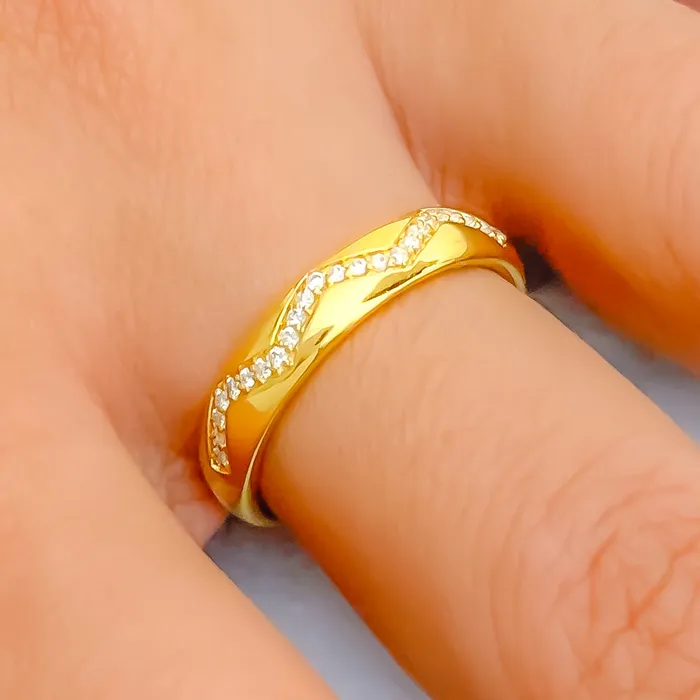 Andaaz Jewelers Delicate Delightful 18K Gold Diamond Ring Rings