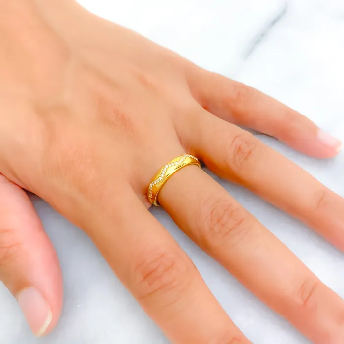 Andaaz Jewelers Delicate Delightful 18K Gold Diamond Ring Rings