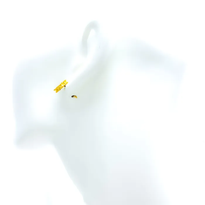 Andaaz Jewelers Earrings Graceful Dainty 21k Gold Clover Earrings