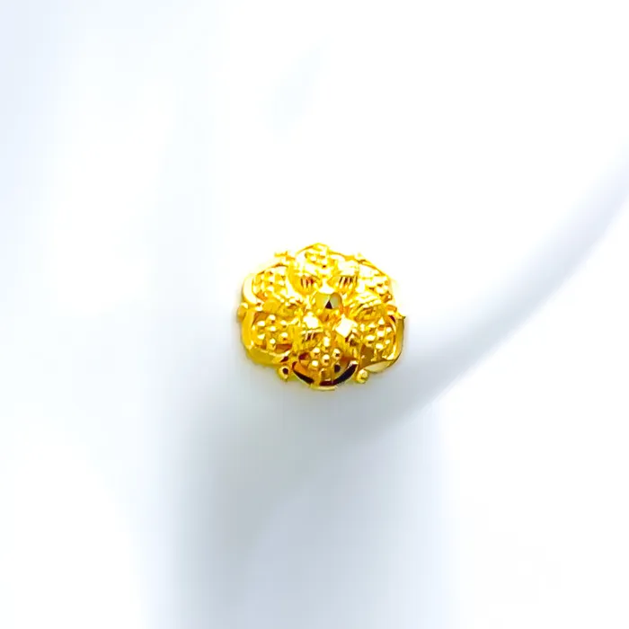 Andaaz Jewelers Earrings Graceful Engraved 22k Gold Baby Earrings